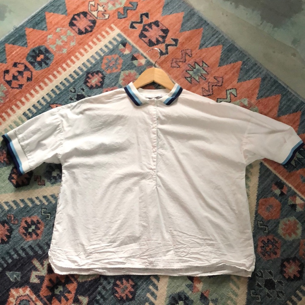 Zara Boxy Half Button Down